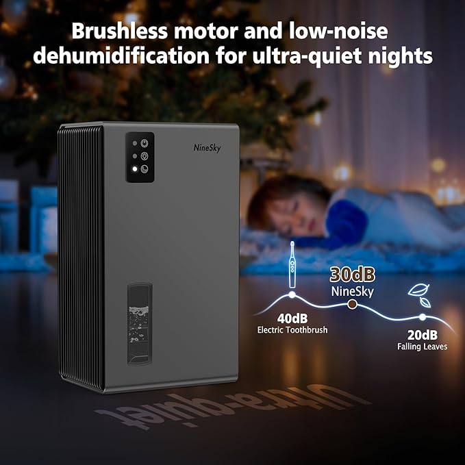 NineSky Quiet Powerful Compact Dehumidifier