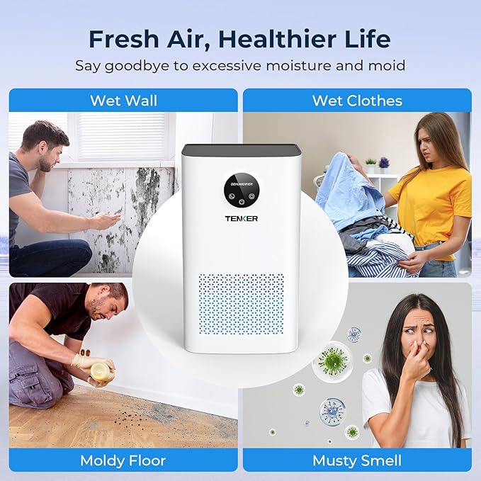 TENKER High-Capacity Compact Dehumidifier